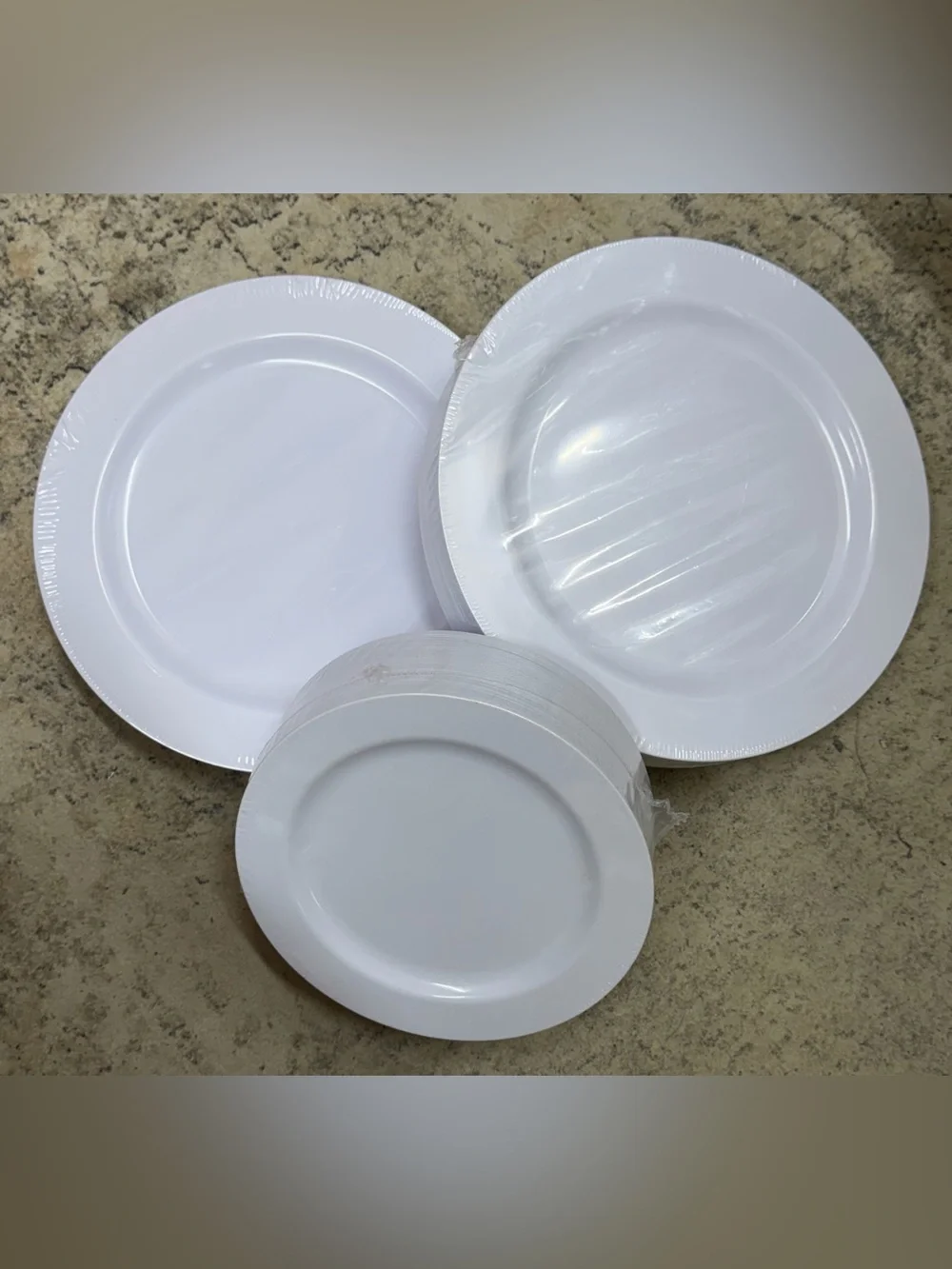 Premium White Plastic Disposable Party Plates 50 Each size